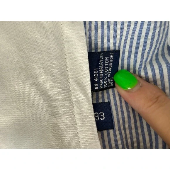 Polo Golf Ralph Lauren Seersucker Striped Pleated Shorts Mens Size 33 - Picture 6 of 7